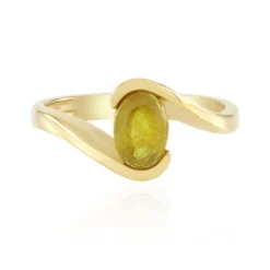 Gelber Madagaskar-Saphir-Silberring