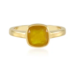 Gelber Madagaskar-Saphir-Silberring