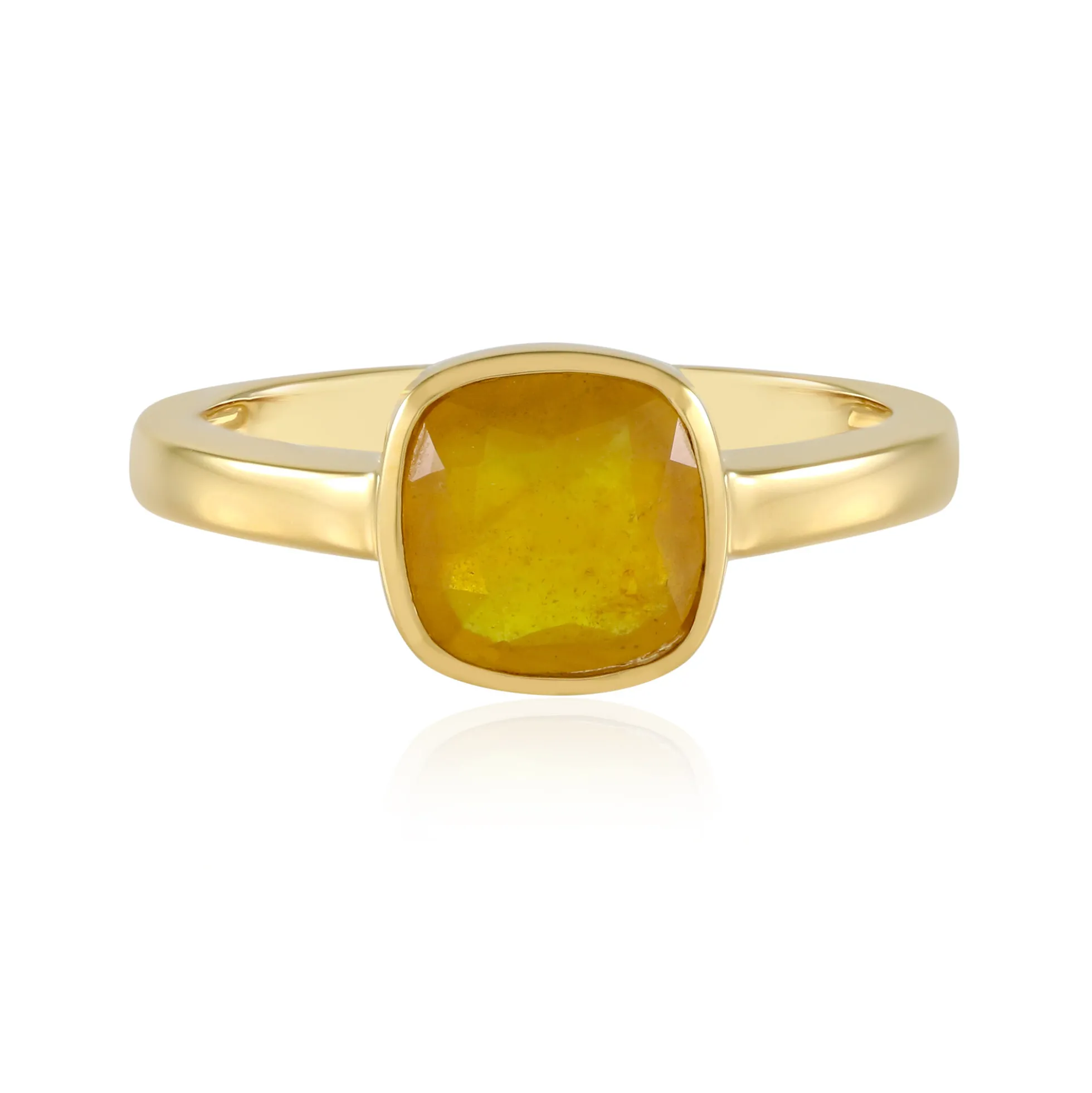 Gelber Madagaskar-Saphir-Silberring