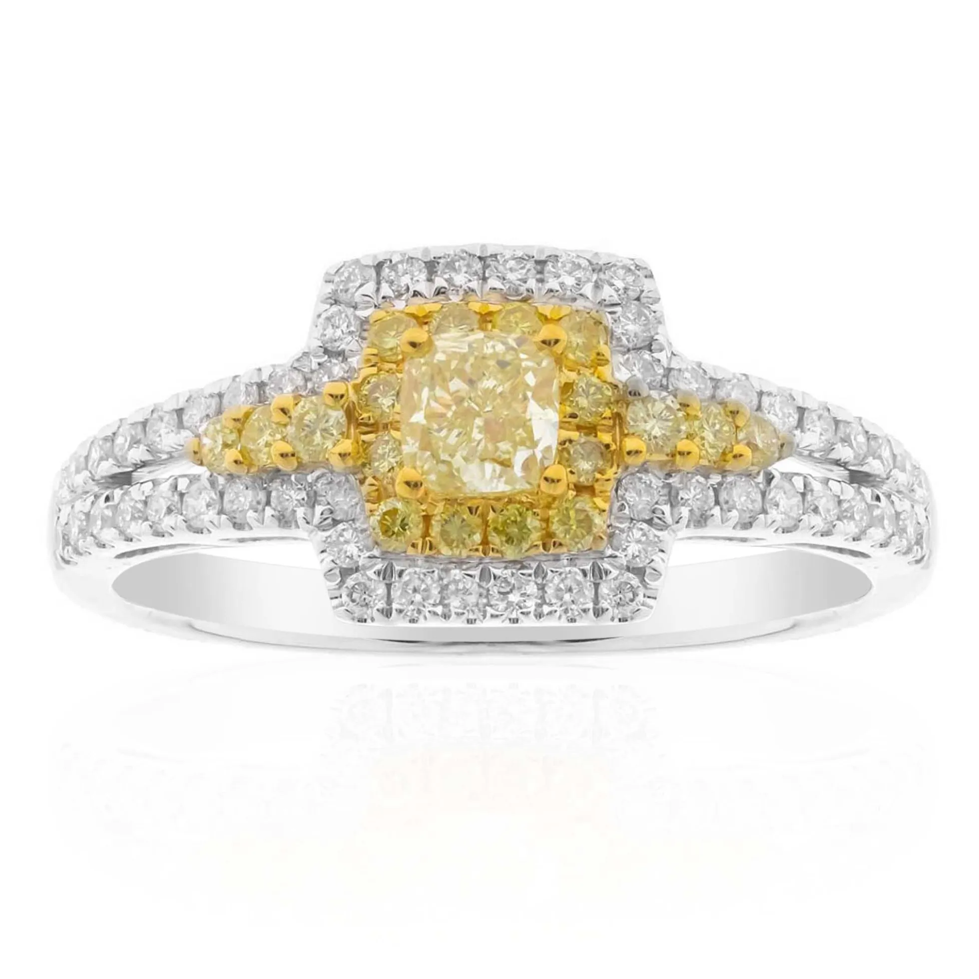 Gelber SI2 Brillant-Goldring
