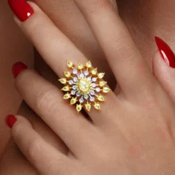 Gelber SI2 Brillant-Goldring