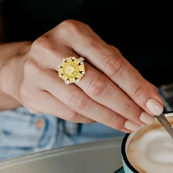 Gelber SI2 Brillant-Goldring