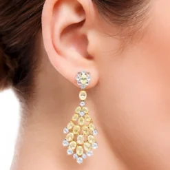 Gelber SI2 Diamant-Goldohrringe