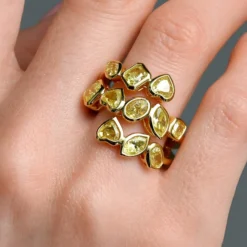 Gelber SI2 Diamant-Goldring