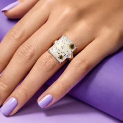 Glitzer-Achat-Silberring