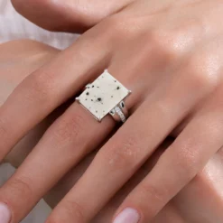 Glitzer-Achat-Silberring