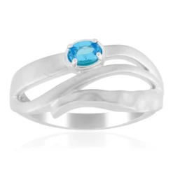 Goias-Neonblauer Apatit-Silberring