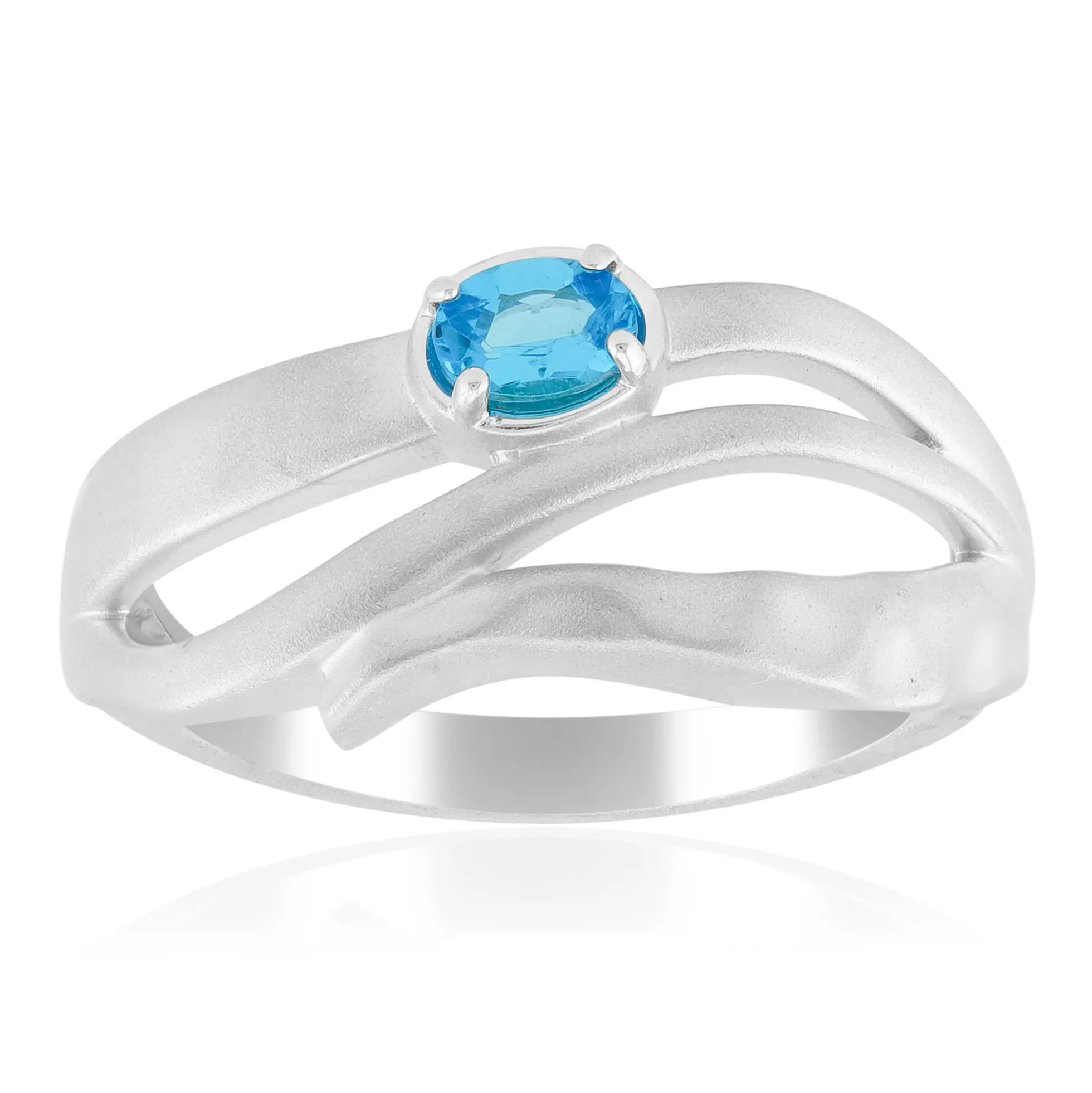 Goias-Neonblauer Apatit-Silberring
