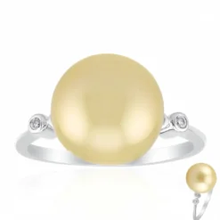 Goldene Kabira-Südseeperlen-Goldring