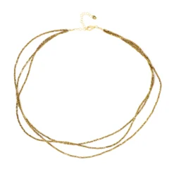 Goldener Hämatit-Silberhalskette