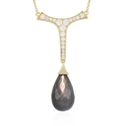 Goldener Maniry-Labradorit-Silbercollier