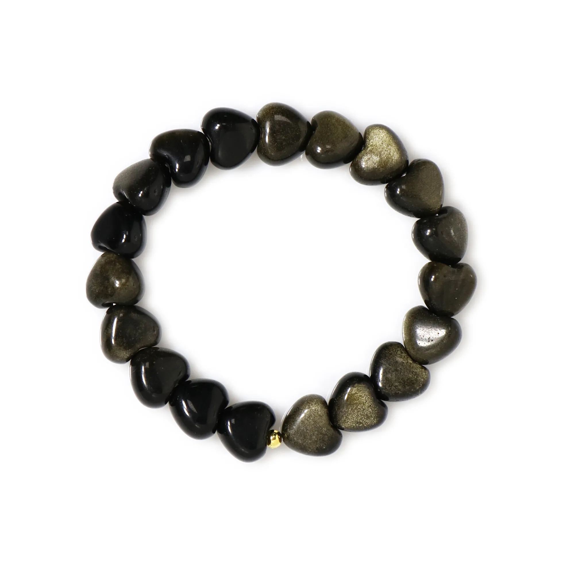 Gold-Obsidian-Armband