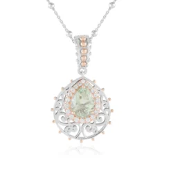 Grüner Amethyst-Silberhalskette