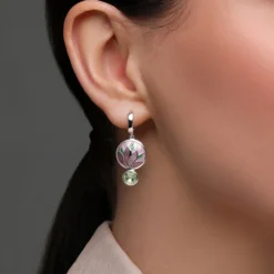 Grüner Amethyst-Silberohrringe