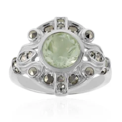 Grüner Amethyst-Silberring