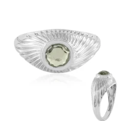 Grüner Amethyst-Silberring