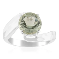 Grüner Amethyst-Silberring