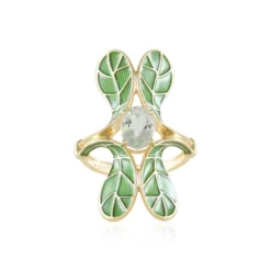 Grüner Amethyst-Silberring
