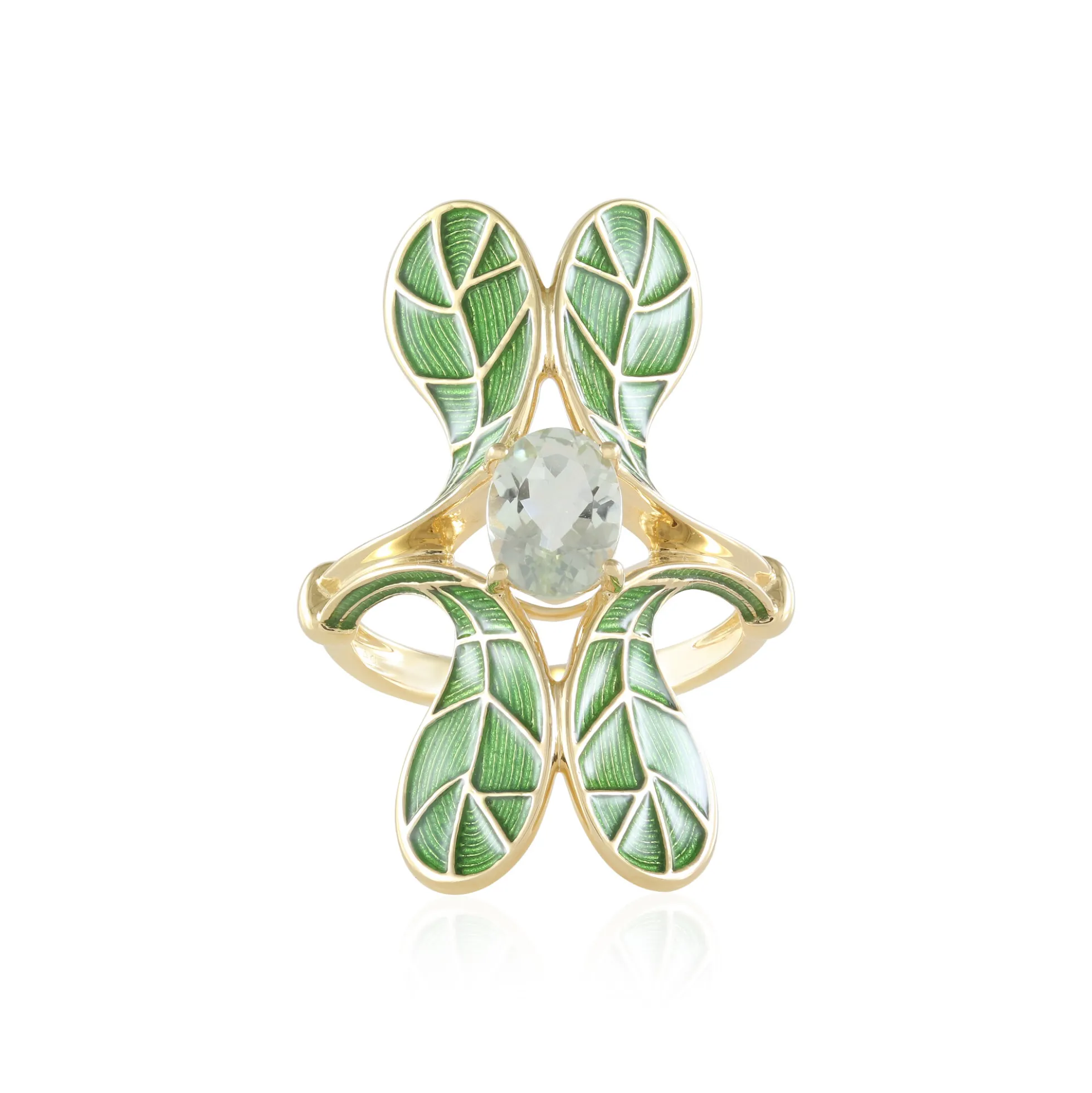 Grüner Amethyst-Silberring