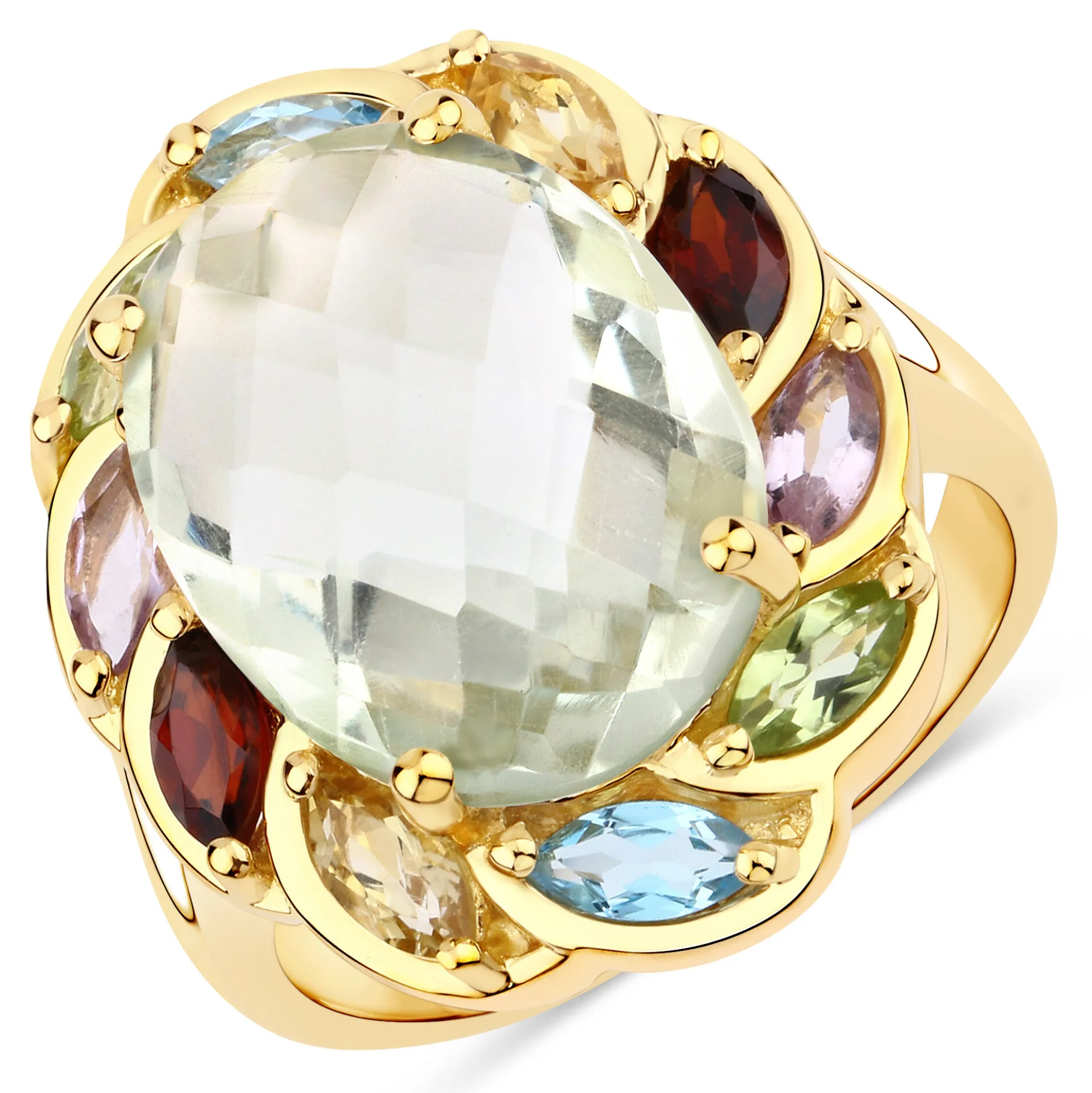 Grüner Amethyst-Silberring