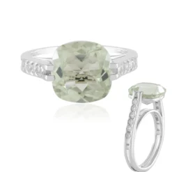 Grüner Amethyst-Silberring