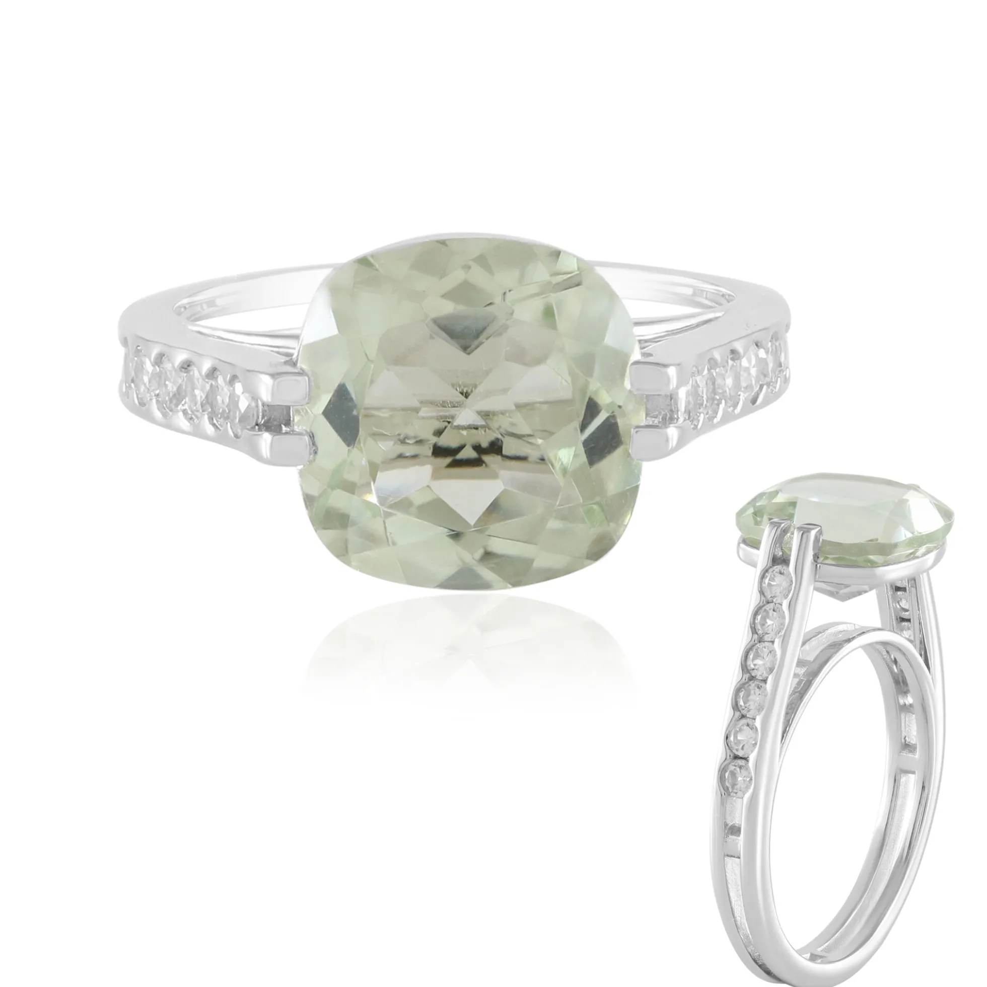 Grüner Amethyst-Silberring
