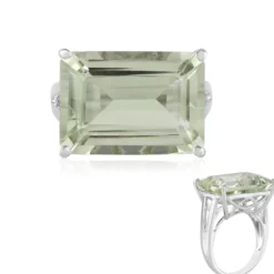 Grüner Amethyst-Silberring