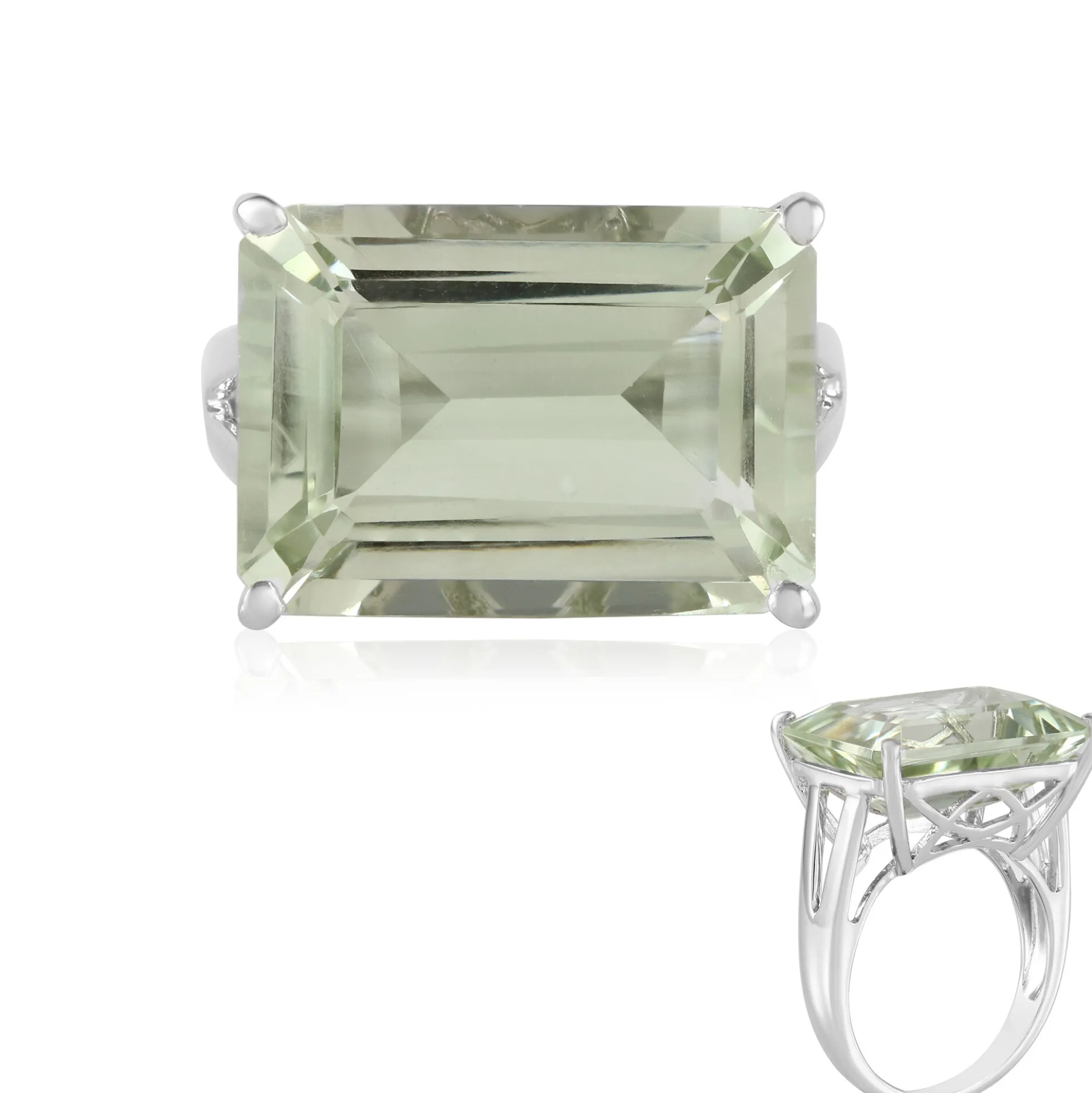 Grüner Amethyst-Silberring