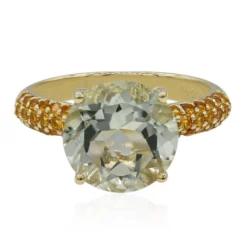 Grüner Amethyst-Silberring