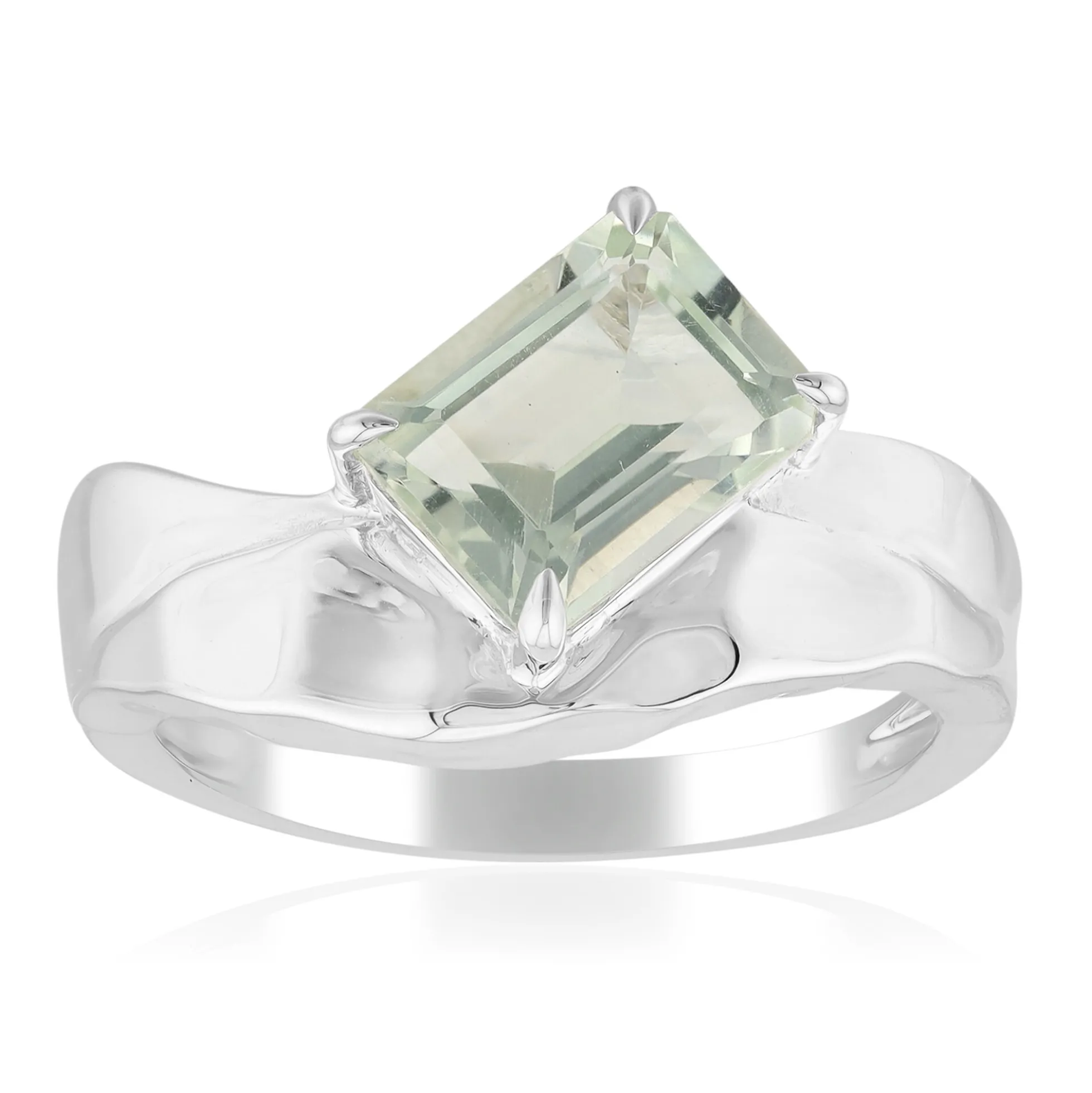 Grüner Amethyst-Silberring