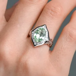 Grüner Amethyst-Silberring