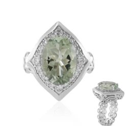 Grüner Amethyst-Silberring