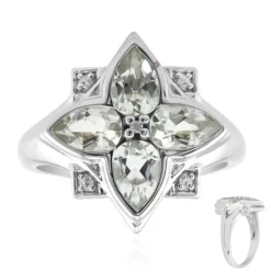 Grüner Amethyst-Silberring