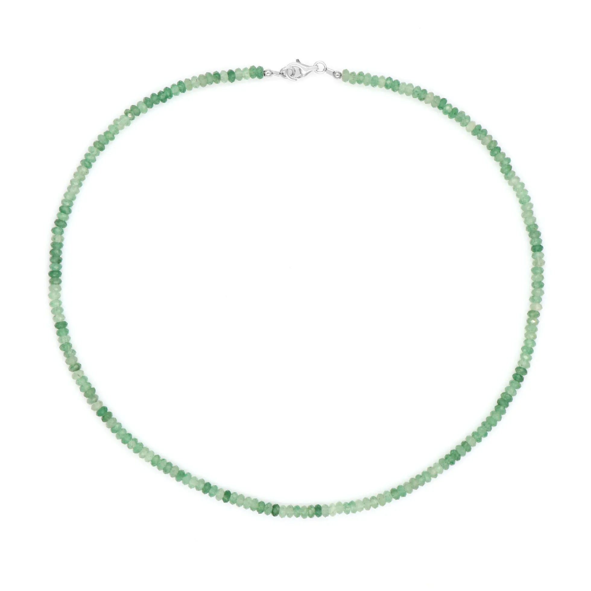 Grüner Aventurin-Silberhalskette