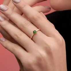 Grüner Benedito-Turmalin-Goldring