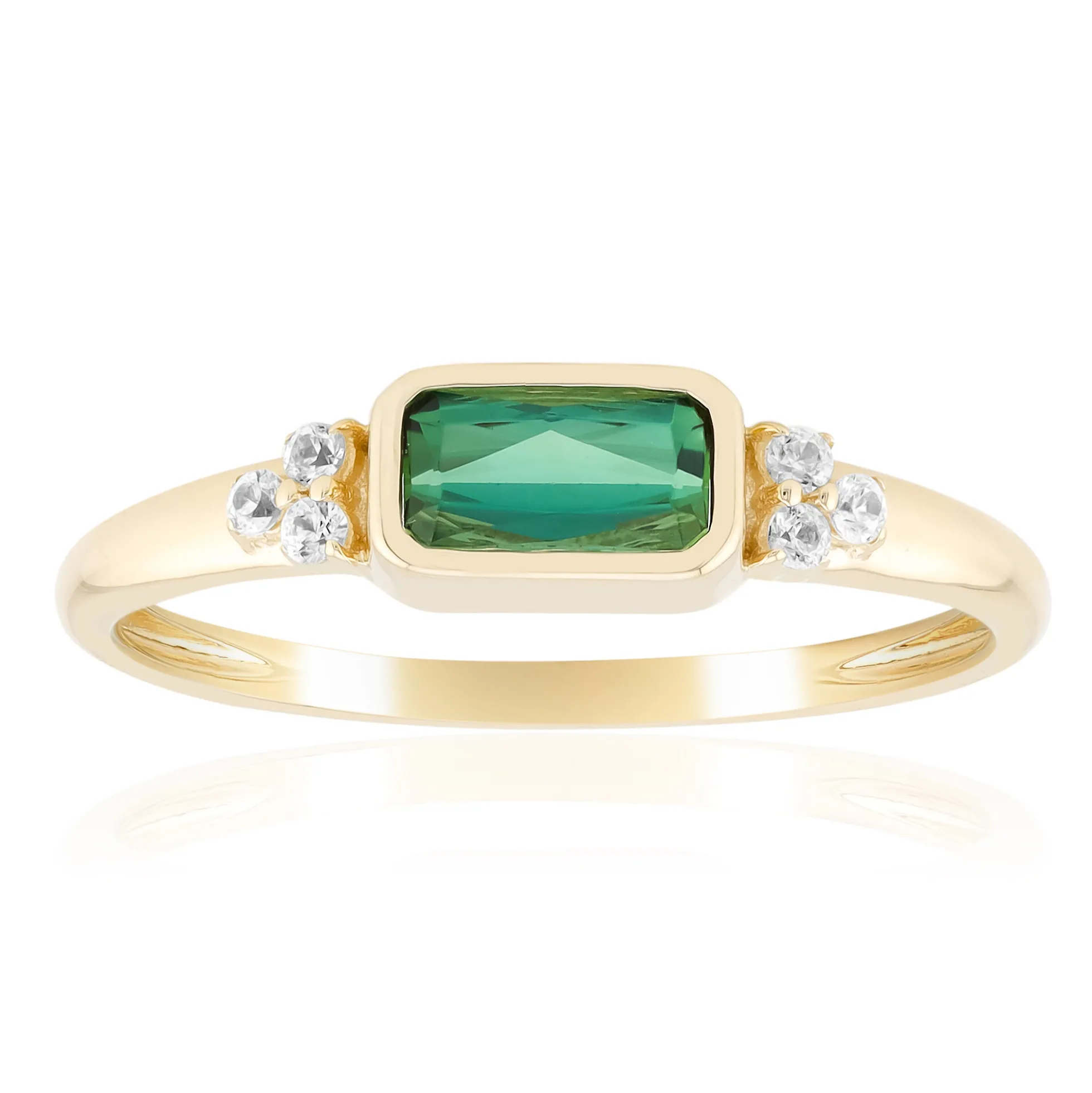 Grüner Benedito-Turmalin-Goldring