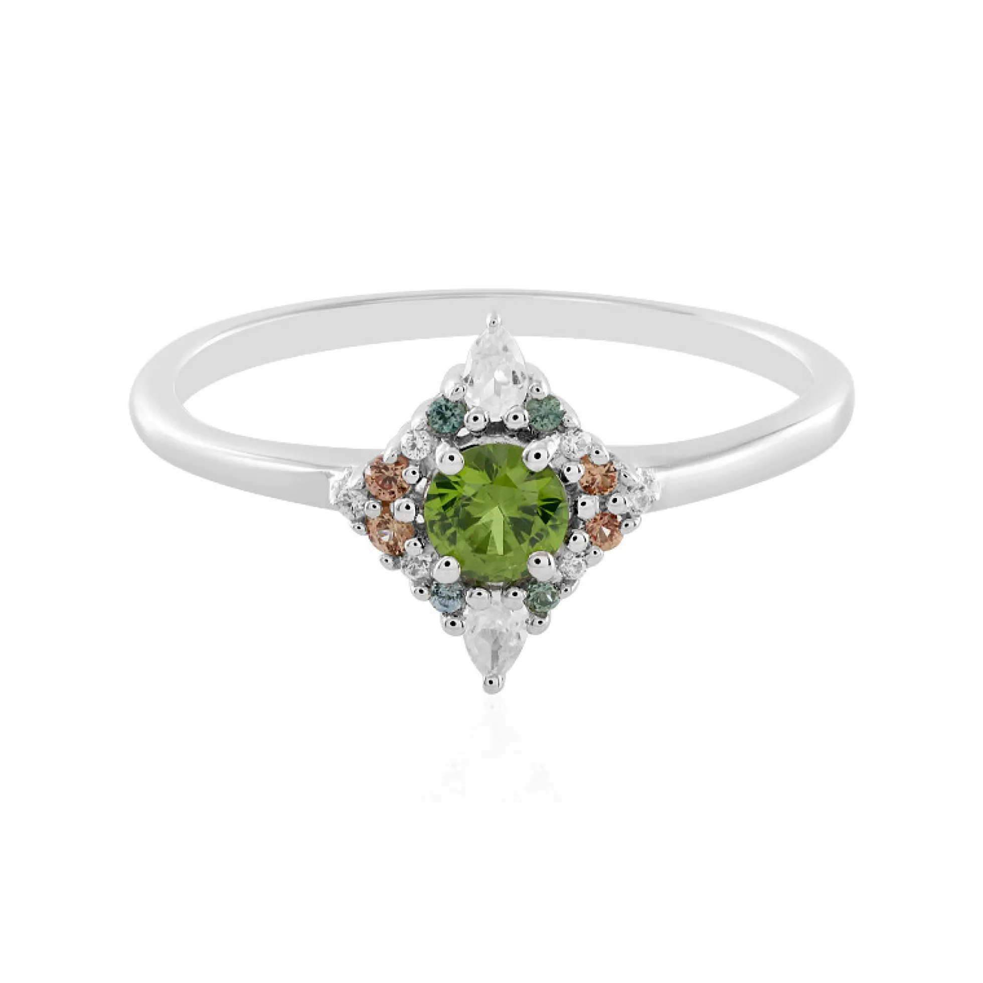 Grüner Ceylon-Zirkon-Silberring