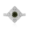 Grüner Ceylon-Zirkon-Silberring