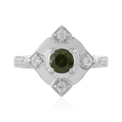 Grüner Ceylon-Zirkon-Silberring