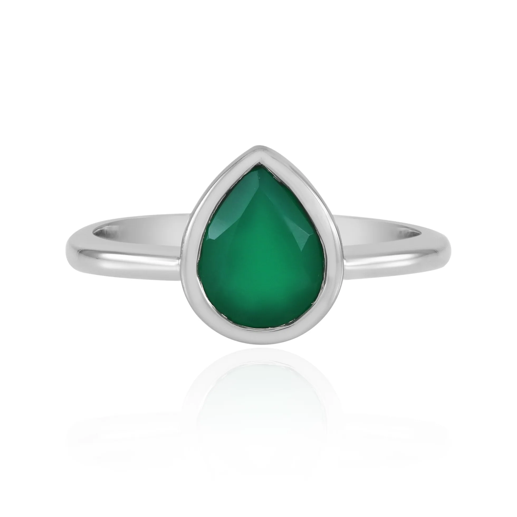 Grüner Onyx-Silberring