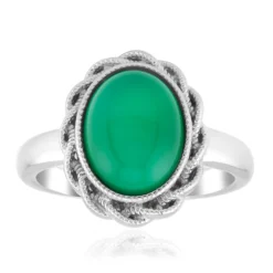 Grüner Onyx-Silberring