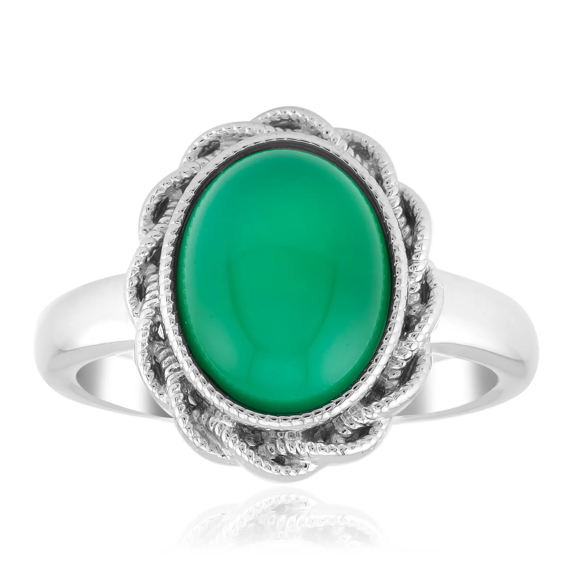 Grüner Onyx-Silberring