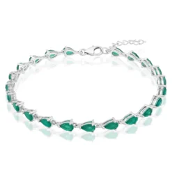 Grüner Quarz-Silberarmband