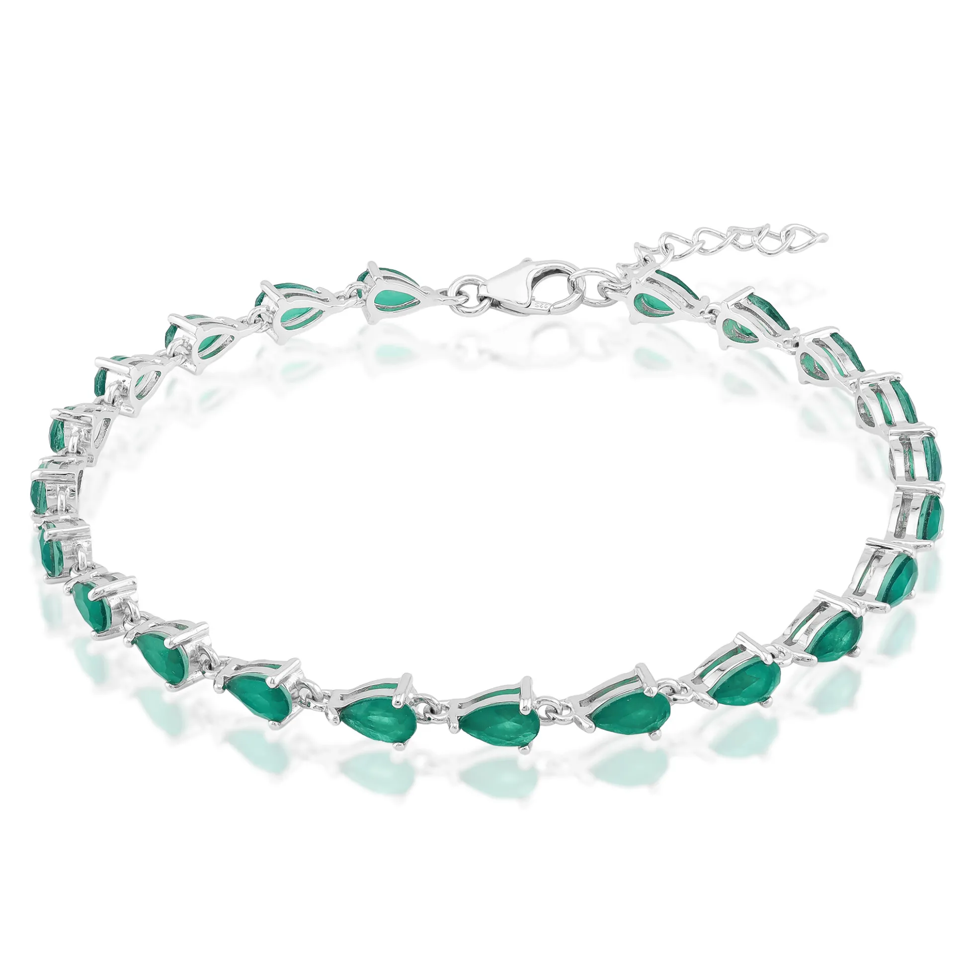 Grüner Quarz-Silberarmband