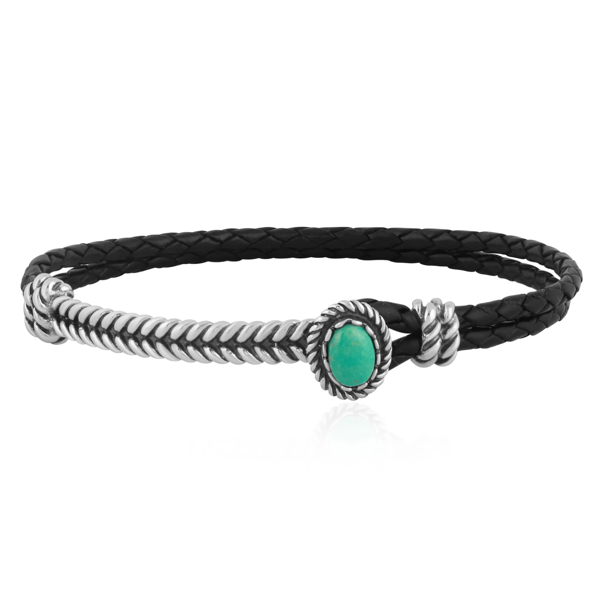 Grüner Türkis-Silberarmband
