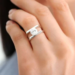 Herkimer Quarz-Silberring