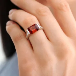 Hessonit-Granat-Goldring
