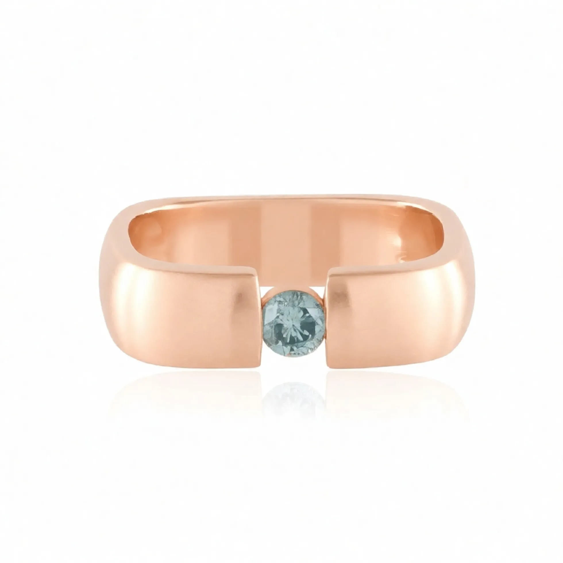 Himmelblauer I2 Brillant-Silberring