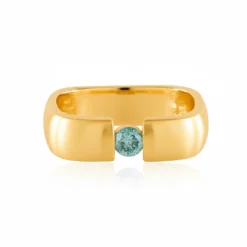 Himmelblauer I2 Brillant-Silberring