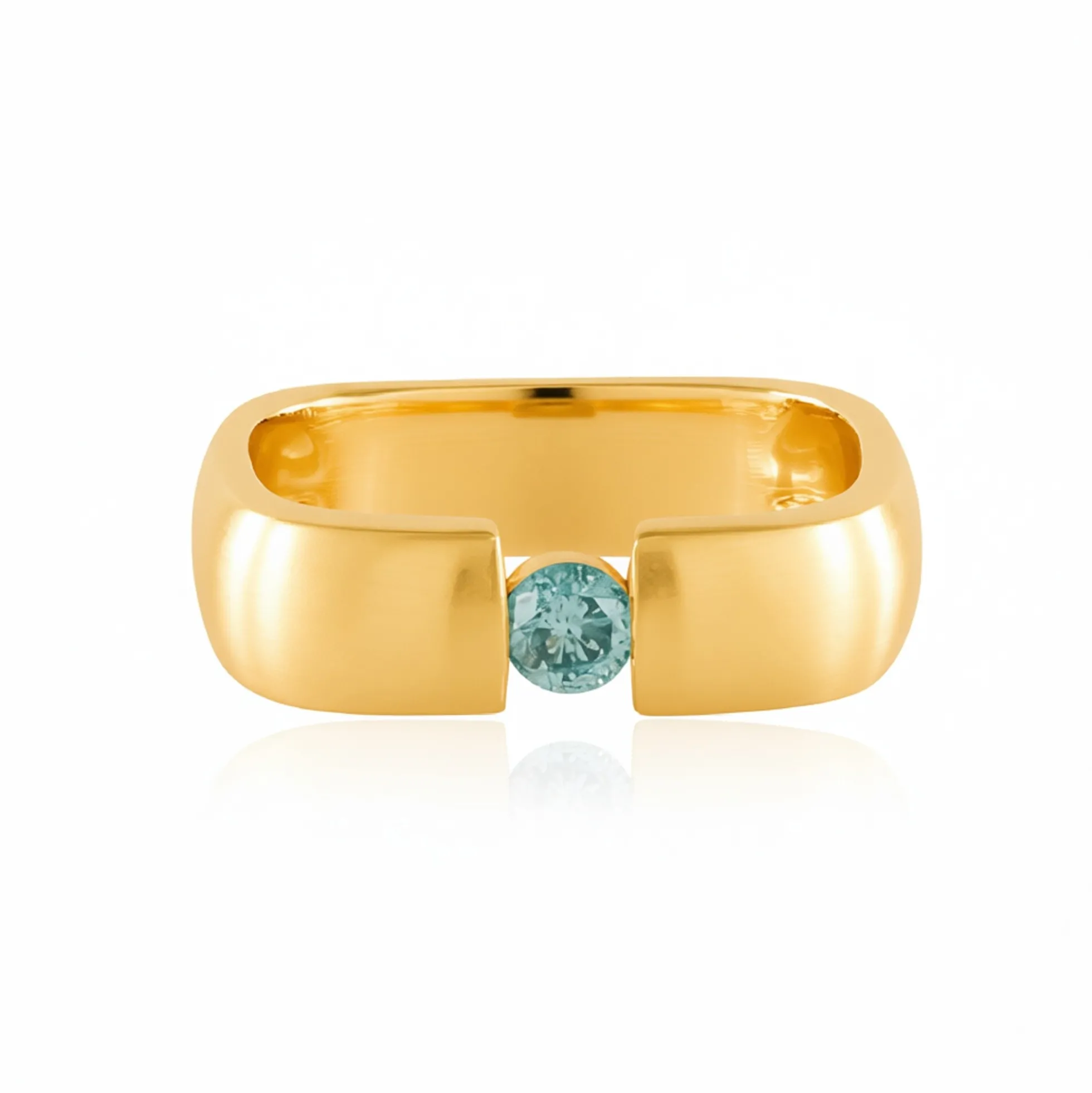Himmelblauer I2 Brillant-Silberring